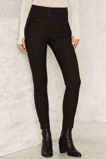 Nasty Gal Collection Ifs Ands or Buttons Black Trousers – skinny pants – autumn/winter fashion - flipped