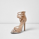 River Island nude patent strappy heels