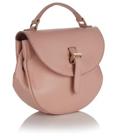 Meli Melo Ortensia cross body bag in orchid – pink leather saddle bags – Italian handbags - flipped