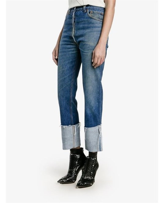 RE/DONE High Waisted turned up Jeans - flipped