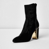 RI Studio black velvet gold trim ankle boots – autumn footwear trends