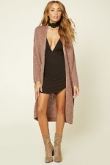 Forever 21 Ribbed Knit Longline Cardigan in mauve. Long cardigans | autumn/winter knitwear | knitted fashion