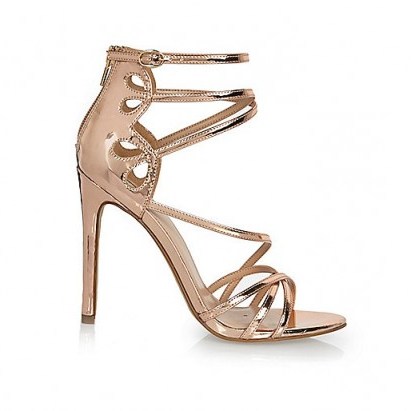 River Island Rose gold tone strappy heels - flipped