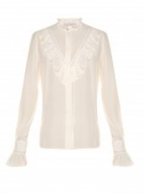 STELLA MCCARTNEY Ruffled high-neck white silk blouse