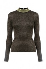 Oasis Gold Sequin and Sparkle Turtle Neck Sweater – Autumn/Winter sweaters – shimmering knitwear – luxe style jumpers