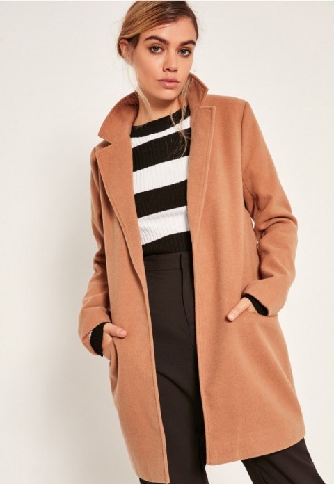 Missguided short tailored wool coat in camel. Smart affordable coats | autumn/winter outerwear | autumnal colours | neutrals - flipped