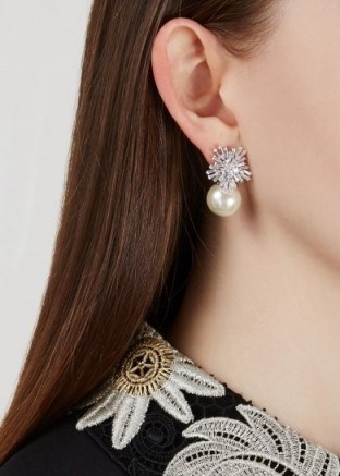 FALLON Starburst faux pearl drop earrings - flipped