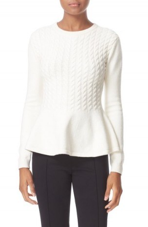 Ted Baker London Mereda Cable Knit Peplum Sweater | Frill Hem Jumpers | Trending knitwear - flipped