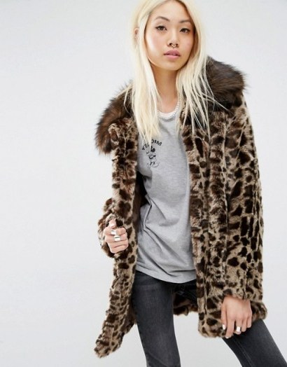 Unreal Fur Venus Brown Faux Fur Leopard Coat - flipped