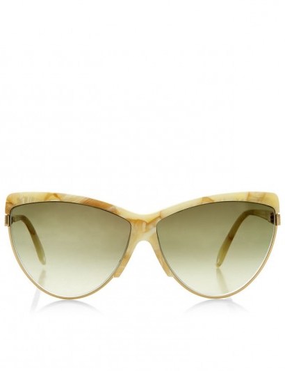 VICTORIA VICTORIA BECKHAM Large Vanilla-Cream Marbled Cat Eye Ombré Lense Sunglasses - flipped