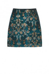 Oasis Warner Jacquard Blue Mini Skirt – Autumn/Winter skirts – rich fabrics – evening fashion – party wear