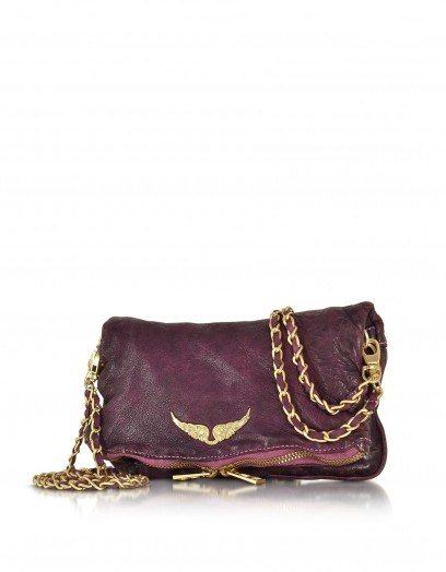 ZADIG & VOLTAIRE Rock Deep Dye Lilas Leather Foldable Clutch - flipped