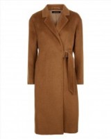 Jaeger Alpaca Wool Half-Belt Coat in conker ~ brown winter coats