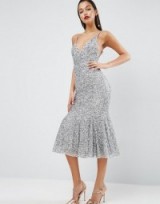 ASOS RED CARPET Scattered Sequin Midi Fishtail Dress ~ glittering party dresses ~ occasion fashion ~ evening glamour ~ shimmering ~ going out