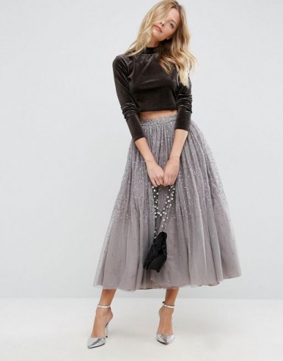 ASOS Tulle Prom Skirt with Embellishment ~ embellished full skirts ~ going out fashion ~ evening occasion wear ~ shimmering ~ glittering ~ party princess