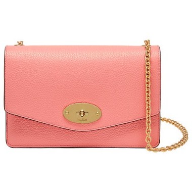 Mulberry Darley Small Grain Leather Bag, Macaroon Pink - flipped
