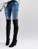 Call It Spring Qeiven Black Sock Heeled Over The Knee Boots. On-trend footwear | trending winter fashion