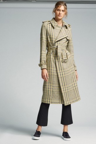 Warehouse Checked Belted Trench Coat. Stylish coats | winter outerwear | smart autumn fashion - flipped