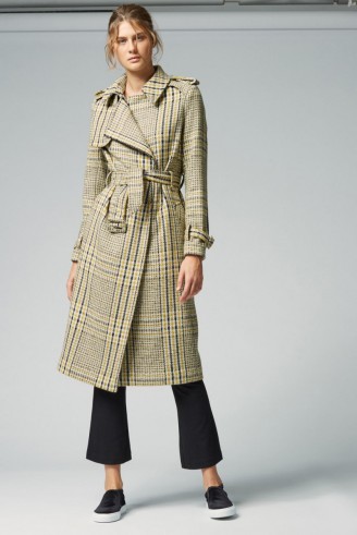 Warehouse Checked Belted Trench Coat. Stylish coats | winter outerwear | smart autumn fashion