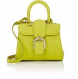 DELVAUX Brillant Mini Sellier lime green grained leather bag