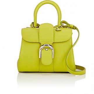DELVAUX Brillant Mini Sellier lime green grained leather bag - flipped