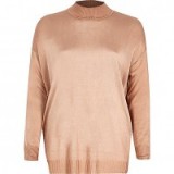 river island dusty pink sheer knit turtleneck top. Fine knits | high neck tops | on-trend knitwear | winter fashion