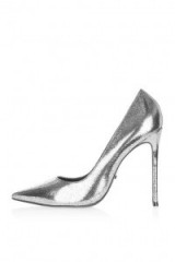 GAMBLE High Point Court Shoes grey gunmetal – metallic courts – stiletto heel shoes – high heels – glamorous footwear – glitz & glamour – evening wear – party feet – pointed toe