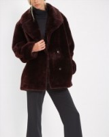 Jaeger Laboratory Shearling Coat in bordeaux ~ warm winter coats
