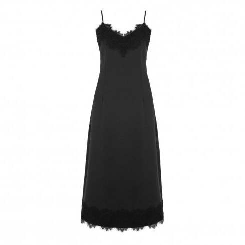 Warehouse lace trim cami dress in black. LBD | slip dresses | strappy fashion | thin straps | spaghetti straps - flipped