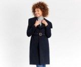 oasis luxe belted coat navy ~ dark blue coats ~ winter fashion