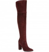 MARC FISHER LTD Breley Over the Knee Boot in burgundy suede. High heeled boots | winter fashion | on-trend footwear | wine red suede | winter colours