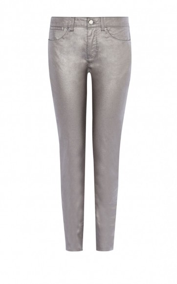 Karen Millen metallic jean ~ silver/pewter jeans ~ occasion trousers ~ evening wear ~ party fashion ~ skinny jeans ~ glamour