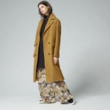Warehouse Oversized Boucle Coat in mustard. Long winter coats | smart outerwear