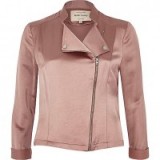 river island pink satin biker jacket ~ jackets ~ on trend fashion