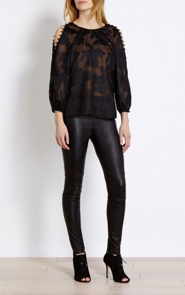 Karen Millen leather legging ~ black luxe leggings ~ skinny pants ~ glam fitted trousers - flipped