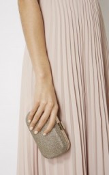 Karen Millen sparkle clutch ~ pale gold evening accessories ~ occasion bags ~ party handbags ~ hard box style