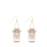 Warehouse statement drop earrings. Gold tone fashion jewellery | art deco style earrings