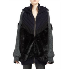 Stella McCartney Fur Free Fur Hooded Cardigan – as worn by actress Marion Cotillard out in New York, 15 November 2016. Celebrity knitwear | designer cardigans | casual star style fashion