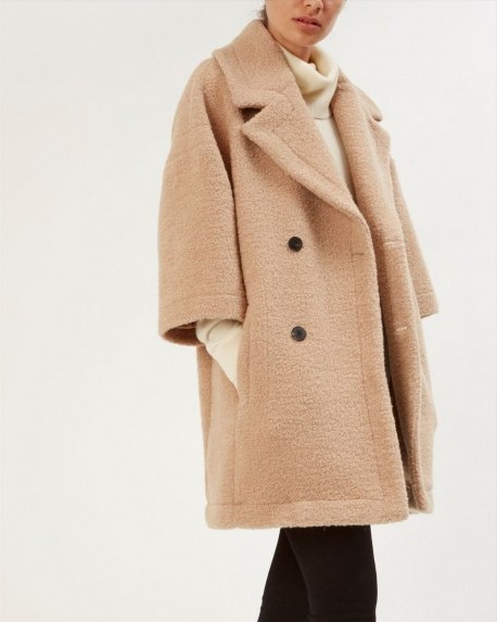 Jaeger Teddy Coat in camel ~ winter coats - flipped