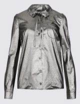 ARCHIVE BY ALEXA The Aire Shirt in silver mix. Metallic shirts | Alexa Chung clothing collection at Marks & Spencer | day to evening fashion