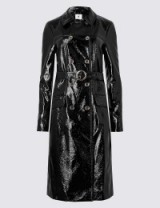 ARCHIVE BY ALEXA The Briggate Trench black high shine PU trench coat. Winter coats | on-trend fashion | Alexa Chung clothing collection | stylish outerwear