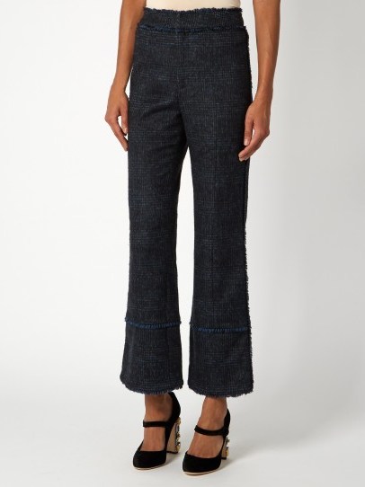ERDEM Verity cropped flared plaid trousers - flipped