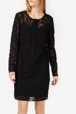 VICTORIA, VICTORIA BECKHAM Embroidered Tulle Dress black ~ lbd ~ designer dresses ~ luxury fashion ~ occasion clothing - flipped