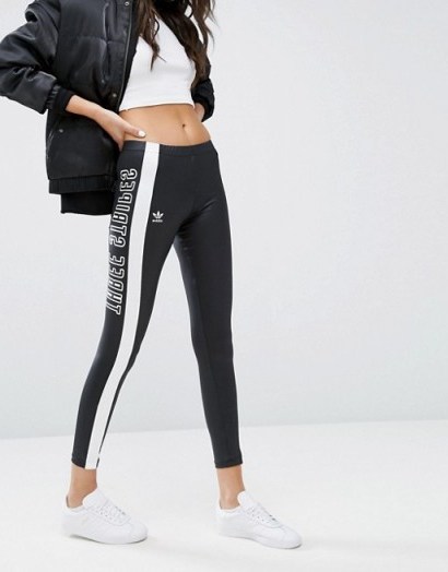 adidas Originals Leggings With Three Stripe Block Logo ~ relaxed weekend style ~ casual fashion - flipped