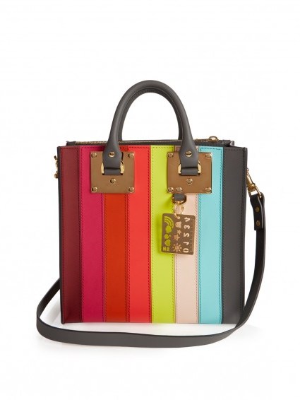 SOPHIE HULME Albion Square rainbow striped leather tote - flipped