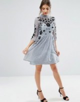 ASOS Embroidered Lace Mini Skater Dress – great for the party season!
