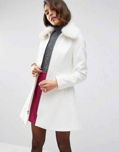 ASOS Skater Coat with Faux Fur Collar – so pretty! - flipped