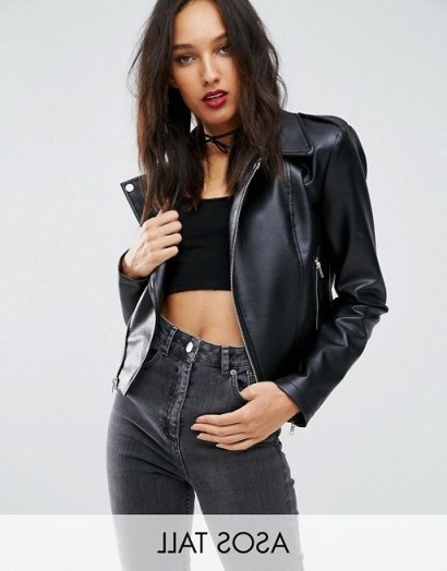 ASOS TALL Ultimate Leather Look Biker Jacket with Multi Stitch Detail – great for me! - flipped