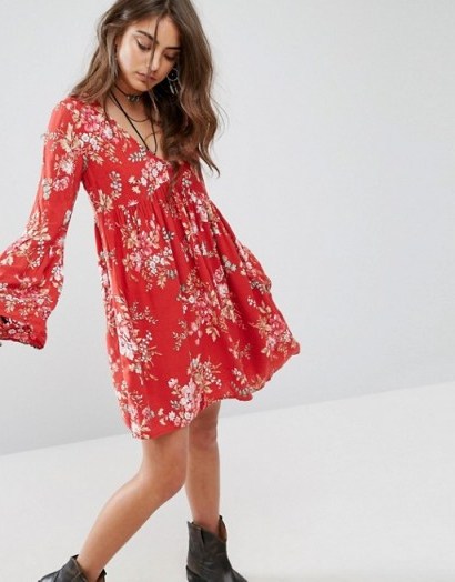 Denim & Supply By Ralph Lauren Floral Babydoll Printed Dress – fabulous colour! - flipped