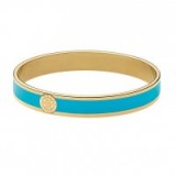 Dyrberg Kern Yellow Gold Plate Turquoise Enamel Slim Bangle ~ blue bangles ~ bracelets ~ stylish jewellery ~ style